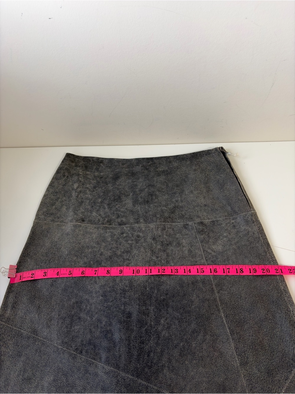 SPANNER 100% Genuine Leather Asymmetrical Skirt Size 8 Gray Y2K - Picture 7 of 8